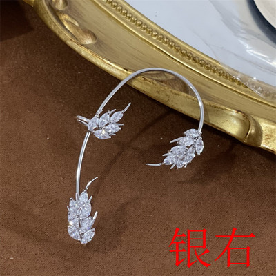 Blizgantis cirkonio drugelis ausų rankogaliai aukso spalvos kutų segtukas ant auskarų moterims korėjietiško stiliaus varinis auskaras be auskarų vėrimo papuošalai