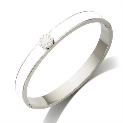 JINHUI Emajlirani set prstenova od nehrđajućeg čelika za žene Okrugla narukvica s rimskim brojevima Pozlaćeni Trend Novi narukvice Set nakita