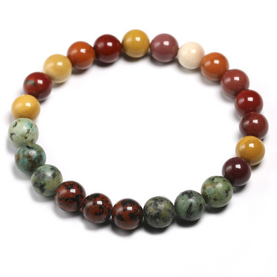 YMORL 8mm természetes mahagóg obszidián kő és mookai karkötő női férfi nyaklánc készletek meditáció 108 mala gyöngy ékszer