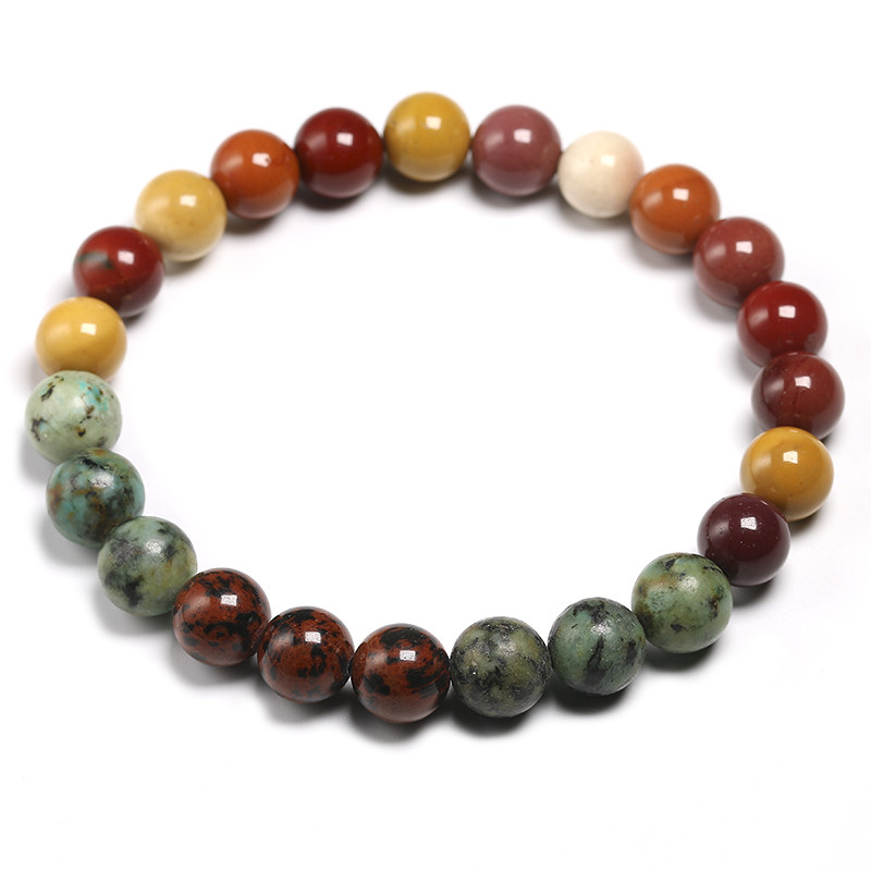 YMORL 8mm természetes mahagóg obszidián kő és mookai karkötő női férfi nyaklánc készletek meditáció 108 mala gyöngy ékszer