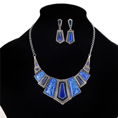 ADOLPH Bijuterii pentru femei Accesorii de lux Din aliaj de temperament Cristal Coadă de păun Set de bijuterii Colier și cercei 2021 Nou