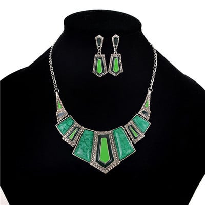 ADOLPH Bijuterii pentru femei Accesorii de lux Din aliaj de temperament Cristal Coadă de păun Set de bijuterii Colier și cercei 2021 Nou