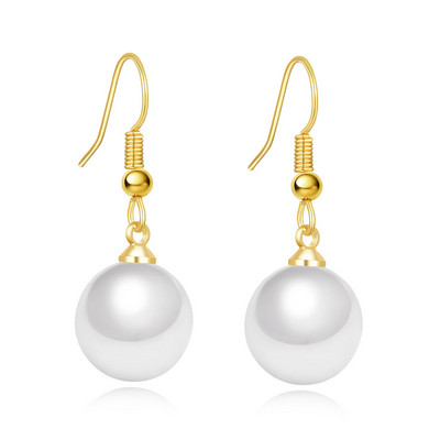 Poulisa kerek Gary arany színű fehér gyöngysoros gyöngy fülbevaló nőknek Esküvői Bohemia medálok és nyaklánc csepp karikák ajándékok