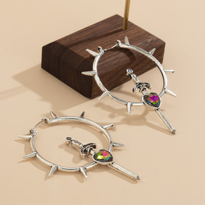 férfiaknak nőknek fekete kiváló minőségű fém vörös cirkon fülbevalók punk gótikus kereszt Halloween ékszer kiegészítők ajándék