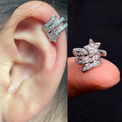 1 tk Kõrvaklambrid Leht Stars Klambriga kõrvarõngad Võlts augustatavad kõrvamanseti klambriga kõrvarõngad ilma aukudeta kõrvaklambriteta Kõrvarõngas Star kõhr