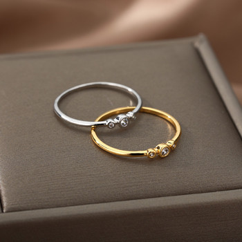 Годежни брачни пръстени с циркон за любовници на жени Златен цвят пръстен от неръждаема стомана Бижута Женски подарък за рожден ден за приятелка 2023 г.