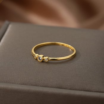 Ζιργκόν αρραβωνιαστικές βέρες για γυναίκες λάτρης Χρυσό χρώμα Δαχτυλίδι από ανοξείδωτο ατσάλι Γυναικείο δώρο γενεθλίων για φίλη 2023