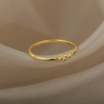 Ζιργκόν αρραβωνιαστικές βέρες για γυναίκες λάτρης Χρυσό χρώμα Δαχτυλίδι από ανοξείδωτο ατσάλι Γυναικείο δώρο γενεθλίων για φίλη 2023