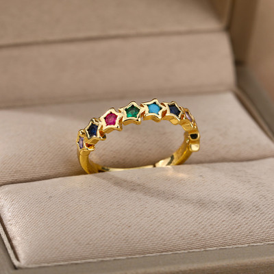 Ζιργκόν αρραβωνιαστικές βέρες για γυναίκες λάτρης Χρυσό χρώμα Δαχτυλίδι από ανοξείδωτο ατσάλι Γυναικείο δώρο γενεθλίων για φίλη 2023