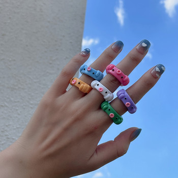 Χαριτωμένο απλό δαχτυλίδι με κοτόπουλα βάτραχος για γυναίκες με ρητίνη Γεωμετρική μόδας κινουμένων σχεδίων Δαχτυλίδια ζώων Αισθητικό δώρο για κοσμήματα Bestfriend
