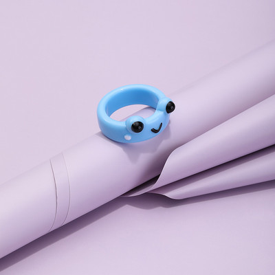 Aranyos egyszerű béka csaj gyűrű nőknek lányoknak gyanta geometriai divat rajzfilm állatgyűrűk esztétikus legjobb barát ékszer parti ajándék