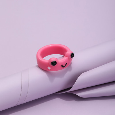 Aranyos egyszerű béka csaj gyűrű nőknek lányoknak gyanta geometriai divat rajzfilm állatgyűrűk esztétikus legjobb barát ékszer parti ajándék