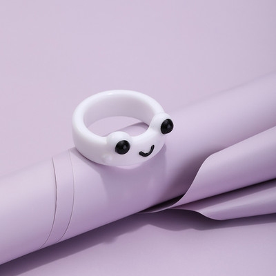 Aranyos egyszerű béka csaj gyűrű nőknek lányoknak gyanta geometriai divat rajzfilm állatgyűrűk esztétikus legjobb barát ékszer parti ajándék