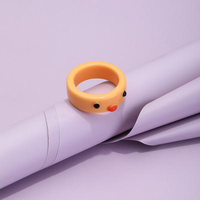 Aranyos egyszerű béka csaj gyűrű nőknek lányoknak gyanta geometriai divat rajzfilm állatgyűrűk esztétikus legjobb barát ékszer parti ajándék