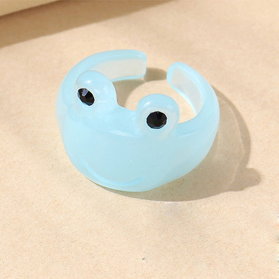 Aranyos egyszerű béka csaj gyűrű nőknek lányoknak gyanta geometriai divat rajzfilm állatgyűrűk esztétikus legjobb barát ékszer parti ajándék