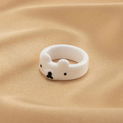 Aranyos egyszerű béka csaj gyűrű nőknek lányoknak gyanta geometriai divat rajzfilm állatgyűrűk esztétikus legjobb barát ékszer parti ajándék