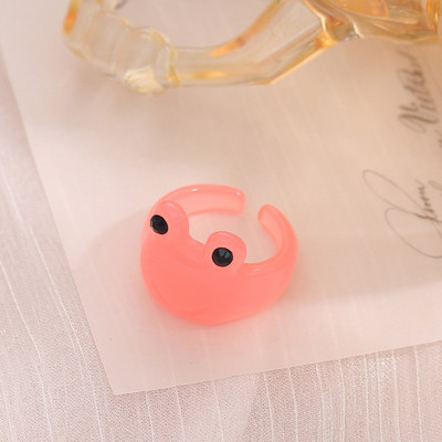 Aranyos egyszerű béka csaj gyűrű nőknek lányoknak gyanta geometriai divat rajzfilm állatgyűrűk esztétikus legjobb barát ékszer parti ajándék