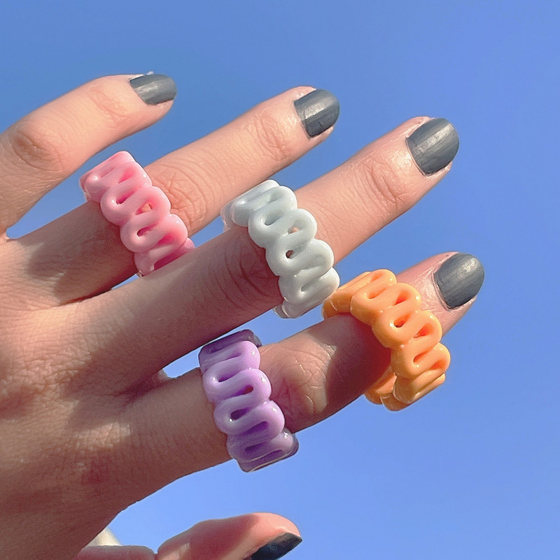 Aranyos egyszerű béka csaj gyűrű nőknek lányoknak gyanta geometriai divat rajzfilm állatgyűrűk esztétikus legjobb barát ékszer parti ajándék