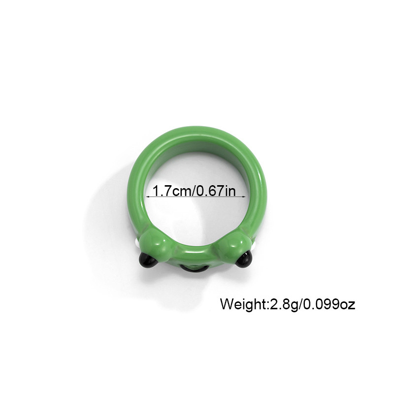 Aranyos egyszerű béka csaj gyűrű nőknek lányoknak gyanta geometriai divat rajzfilm állatgyűrűk esztétikus legjobb barát ékszer parti ajándék