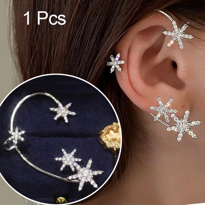 1 vnt. karštas išpardavimas saldus įdėklas cirkonio Mėnulio žvaigždės ausų kauliukų segtukas Moteriški auskarai Ausų rankogaliai moteriškiems papuošalams Be auskarų auskarų segtuko