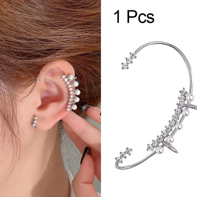 1 vnt. karštas išpardavimas saldus įdėklas cirkonio Mėnulio žvaigždės ausų kauliukų segtukas Moteriški auskarai Ausų rankogaliai moteriškiems papuošalams Be auskarų auskarų segtuko