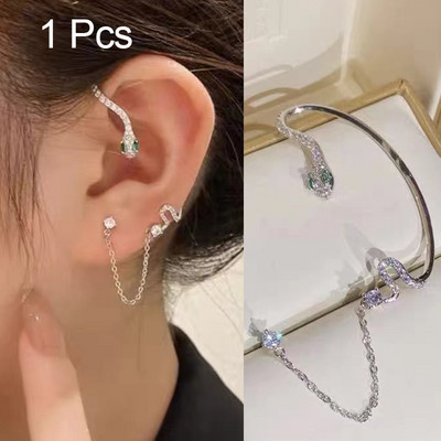 1 vnt. karštas išpardavimas saldus įdėklas cirkonio Mėnulio žvaigždės ausų kauliukų segtukas Moteriški auskarai Ausų rankogaliai moteriškiems papuošalams Be auskarų auskarų segtuko