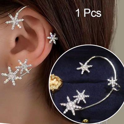 1 vnt. karštas išpardavimas saldus įdėklas cirkonio Mėnulio žvaigždės ausų kauliukų segtukas Moteriški auskarai Ausų rankogaliai moteriškiems papuošalams Be auskarų auskarų segtuko