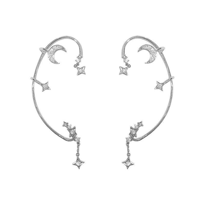 1 vnt. karštas išpardavimas saldus įdėklas cirkonio Mėnulio žvaigždės ausų kauliukų segtukas Moteriški auskarai Ausų rankogaliai moteriškiems papuošalams Be auskarų auskarų segtuko