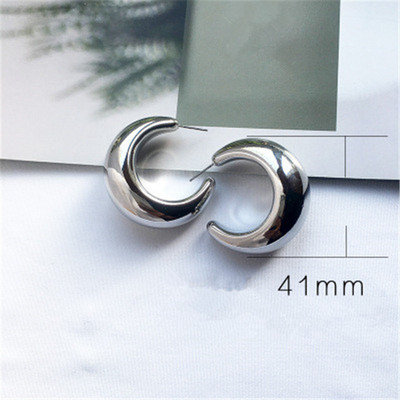 AOMU 2020. Nove geometrijske jednostavne minimalističke okrugle zlatne srebrne debele metalne naušnice s prstenom za žene Nakit 1 cm široke