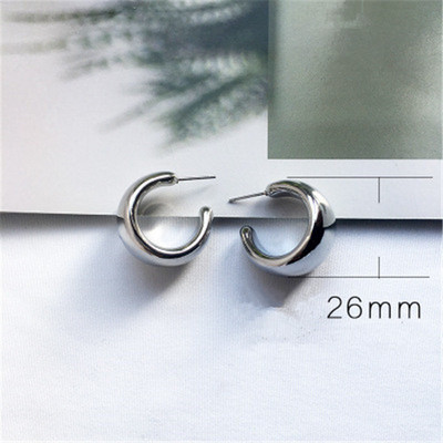 AOMU 2020. Nove geometrijske jednostavne minimalističke okrugle zlatne srebrne debele metalne naušnice s prstenom za žene Nakit 1 cm široke