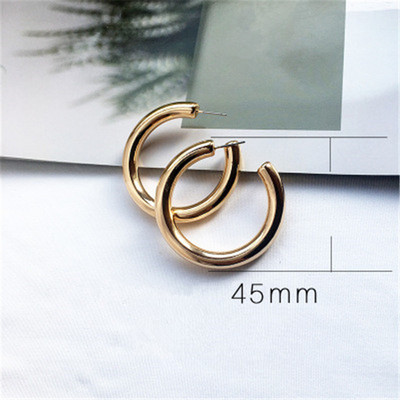 AOMU 2020. Nove geometrijske jednostavne minimalističke okrugle zlatne srebrne debele metalne naušnice s prstenom za žene Nakit 1 cm široke