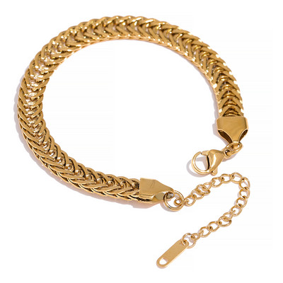 Yhpup rozsdamentes acél alap vízálló Thciker arany lánc nyaklánc karkötő ékszer készlet textúra polírozott stílusos báj gallér