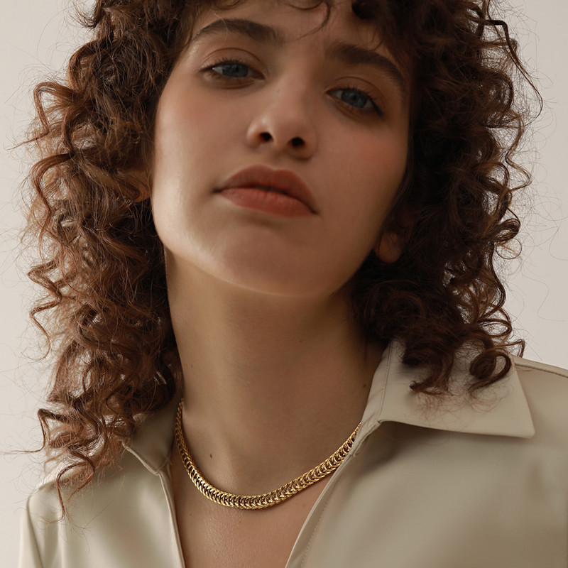 Yhpup rozsdamentes acél alap vízálló Thciker arany lánc nyaklánc karkötő ékszer készlet textúra polírozott stílusos báj gallér