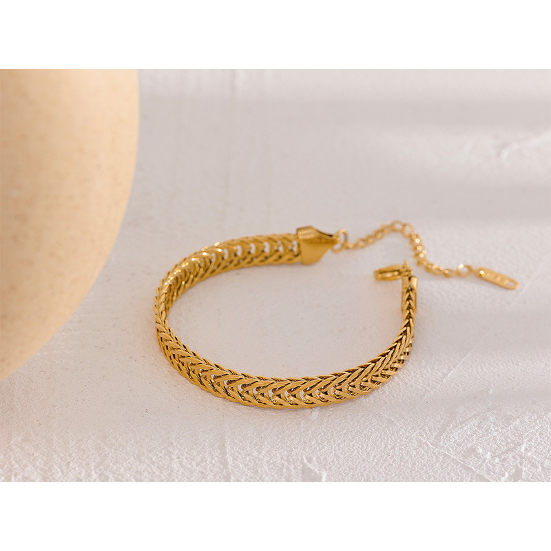 Yhpup rozsdamentes acél alap vízálló Thciker arany lánc nyaklánc karkötő ékszer készlet textúra polírozott stílusos báj gallér