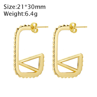 SIPENGJEL Madingi aukso spalvos kvadratiniai apskritimo žiediniai auskarai moterims Huggies auskarai su sagtimi auskarai auskarai papuošalai Priedai 2023 m.