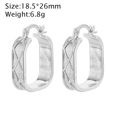 SIPENGJEL Madingi aukso spalvos kvadratiniai apskritimo žiediniai auskarai moterims Huggies auskarai su sagtimi auskarai auskarai papuošalai Priedai 2023 m.