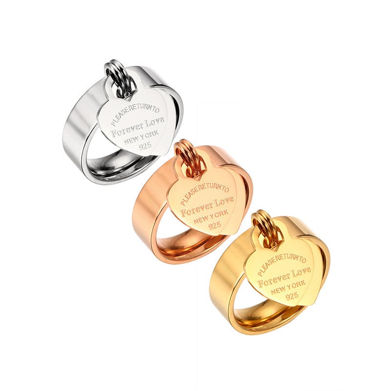 Ružičasto pozlaćena djevojka, ženski prsten od nehrđajućeg čelika, prstenje za prste, slatko srce, trendi ženski prsten, nakit, poklon, više veličina