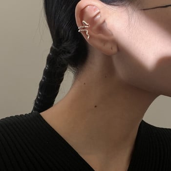 1 τμχ Ασημί Χρώμα Snake Ear Cuff Non-Percing Ear Clip Earrings for Women Fake Cartilage Earring Cuff Trend Κοσμήματα Χονδρική