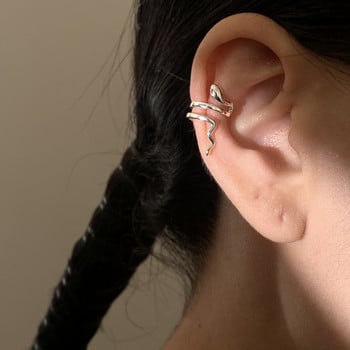 1 τμχ Ασημί Χρώμα Snake Ear Cuff Non-Percing Ear Clip Earrings for Women Fake Cartilage Earring Cuff Trend Κοσμήματα Χονδρική