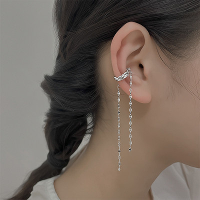 1 buc. Manșetă pentru urechi de șarpe de culoare argintie, cercei cu clemă pentru urechi, fără piercing, pentru femei, bărbați, cercei fals pentru cartilaj, manșetă, bijuterii de tendință, comerț cu ridicata