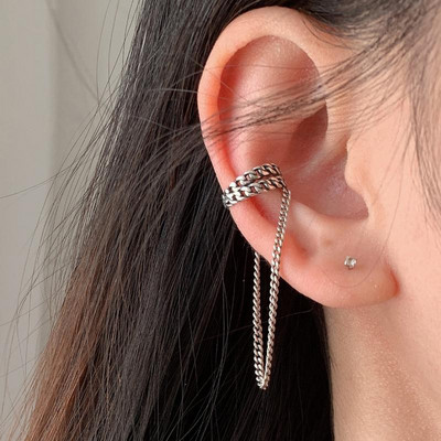 1 buc. Manșetă pentru urechi de șarpe de culoare argintie, cercei cu clemă pentru urechi, fără piercing, pentru femei, bărbați, cercei fals pentru cartilaj, manșetă, bijuterii de tendință, comerț cu ridicata