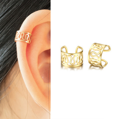 1 buc. Manșetă pentru urechi de șarpe de culoare argintie, cercei cu clemă pentru urechi, fără piercing, pentru femei, bărbați, cercei fals pentru cartilaj, manșetă, bijuterii de tendință, comerț cu ridicata