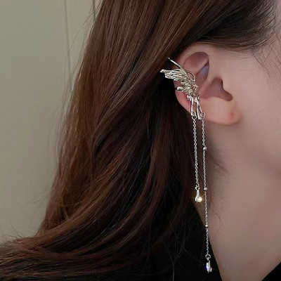 1 buc. Manșetă pentru urechi de șarpe de culoare argintie, cercei cu clemă pentru urechi, fără piercing, pentru femei, bărbați, cercei fals pentru cartilaj, manșetă, bijuterii de tendință, comerț cu ridicata