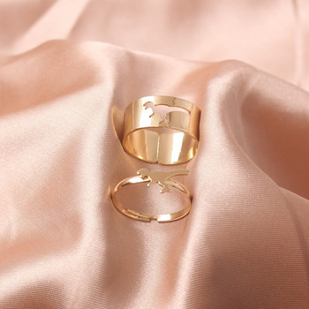 Σετ 18 ασορτί δαχτυλιδιών για γυναίκες εφήβους Δημιουργική μόδα Vintage μεταλλικά δαχτυλίδια ζευγάρι πεταλούδα Αξεσουάρ κοσμημάτων