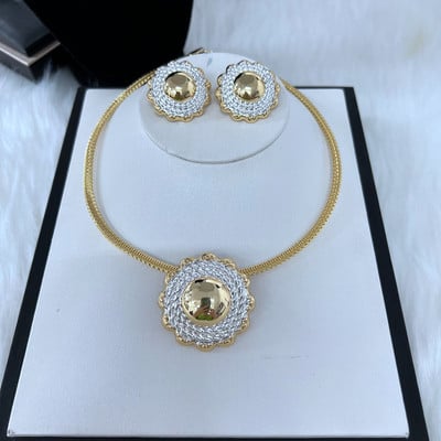 Dubai zlatni kompleti nakita za žene Modne vintage naušnice i ogrlice za žene Vjenčani dodaci Komplet nakita za mladenke