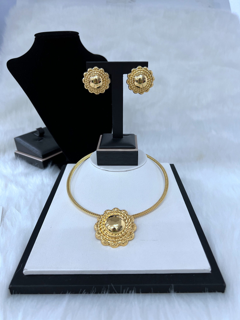 Dubai zlatni kompleti nakita za žene Modne vintage naušnice i ogrlice za žene Vjenčani dodaci Komplet nakita za mladenke