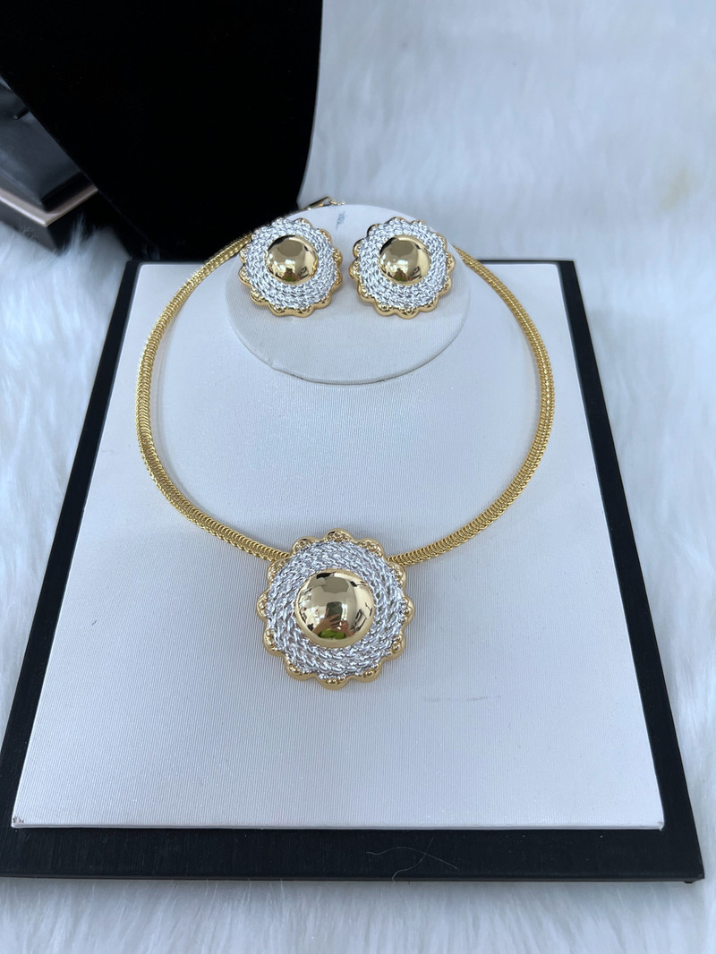 Dubai zlatni kompleti nakita za žene Modne vintage naušnice i ogrlice za žene Vjenčani dodaci Komplet nakita za mladenke