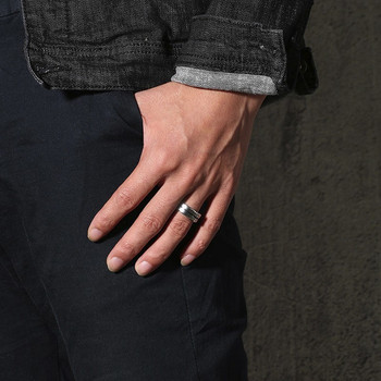 Vnox 6/8 мм черен пръстен за мъже, жени Groove Rainbow брачни ленти от неръждаема стомана Модерни братски пръстени Ежедневни мъжки бижута