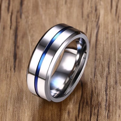 Vnox 6/8mm inel negru pentru bărbați femei Groove curcubeu benzi de nuntă din oțel inoxidabil Inele fraterne la modă bijuterii casual pentru bărbați