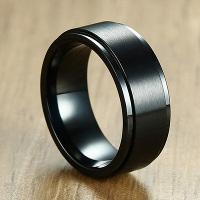 Vnox 6/8mm inel negru pentru bărbați femei Groove curcubeu benzi de nuntă din oțel inoxidabil Inele fraterne la modă bijuterii casual pentru bărbați